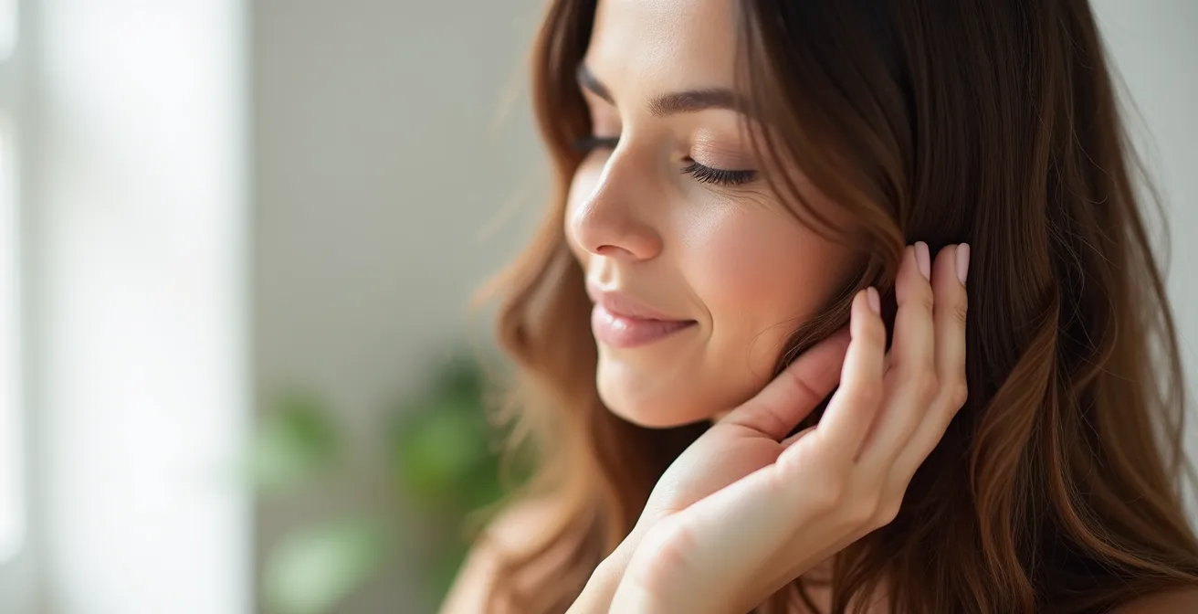 Vue microscopique d'une cuticule capillaire saine avec écailles fermées