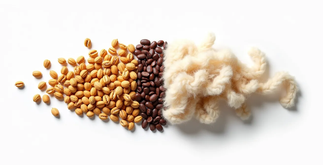 Comparaison visuelle entre kératine végétale et animale au niveau moléculaire