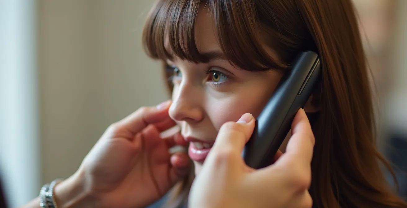 Technique de lissage professionnel sur frange avec lisseur de précision