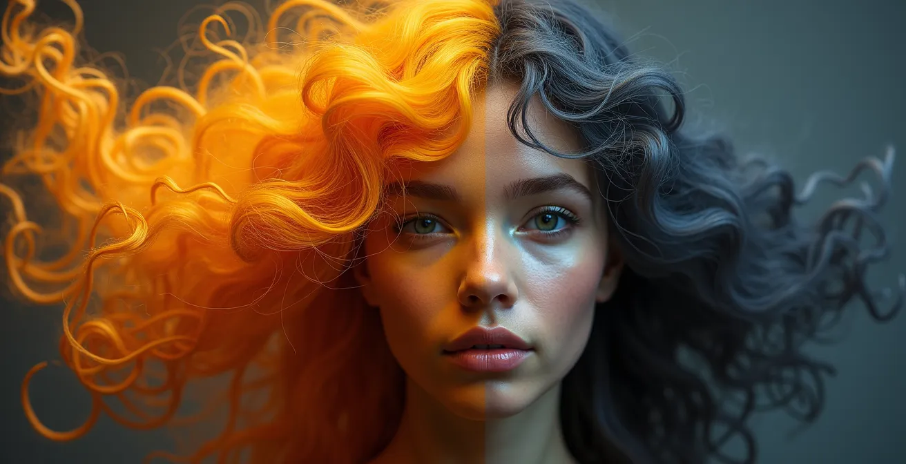 Visualisation du processus d'oxydation en deux phases lors d'une coloration capillaire