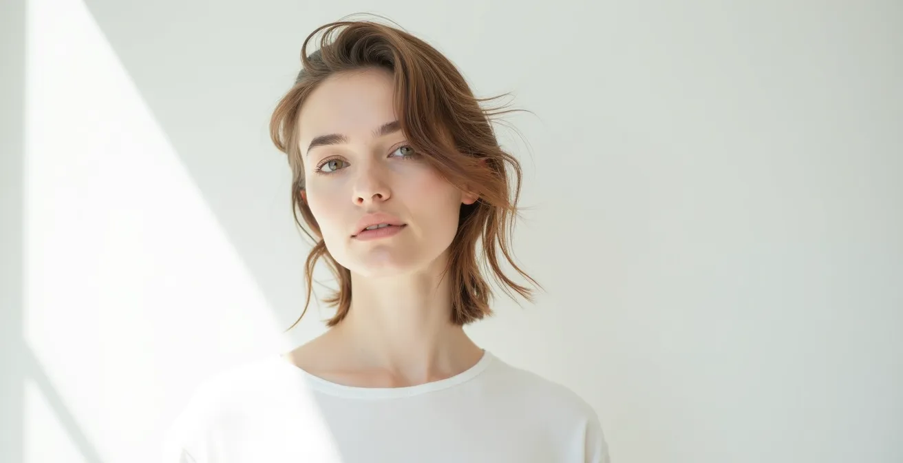 Portrait comparatif montrant l'effet d'une raie déplacée sur la perception des traits du visage